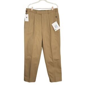 PT Torino Chino Pants Mens Size 52 Khaki Pleated Deluxe Cotton Edge 34 x 28.5